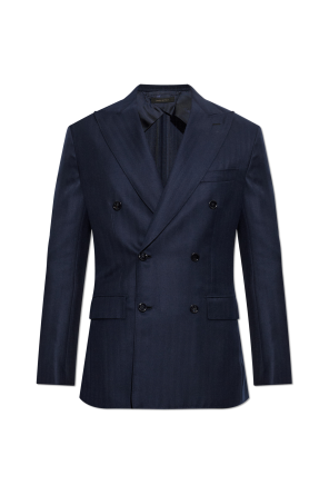 Gucci Double-breasted blazer with embroidered logo | Men's | Vitkac